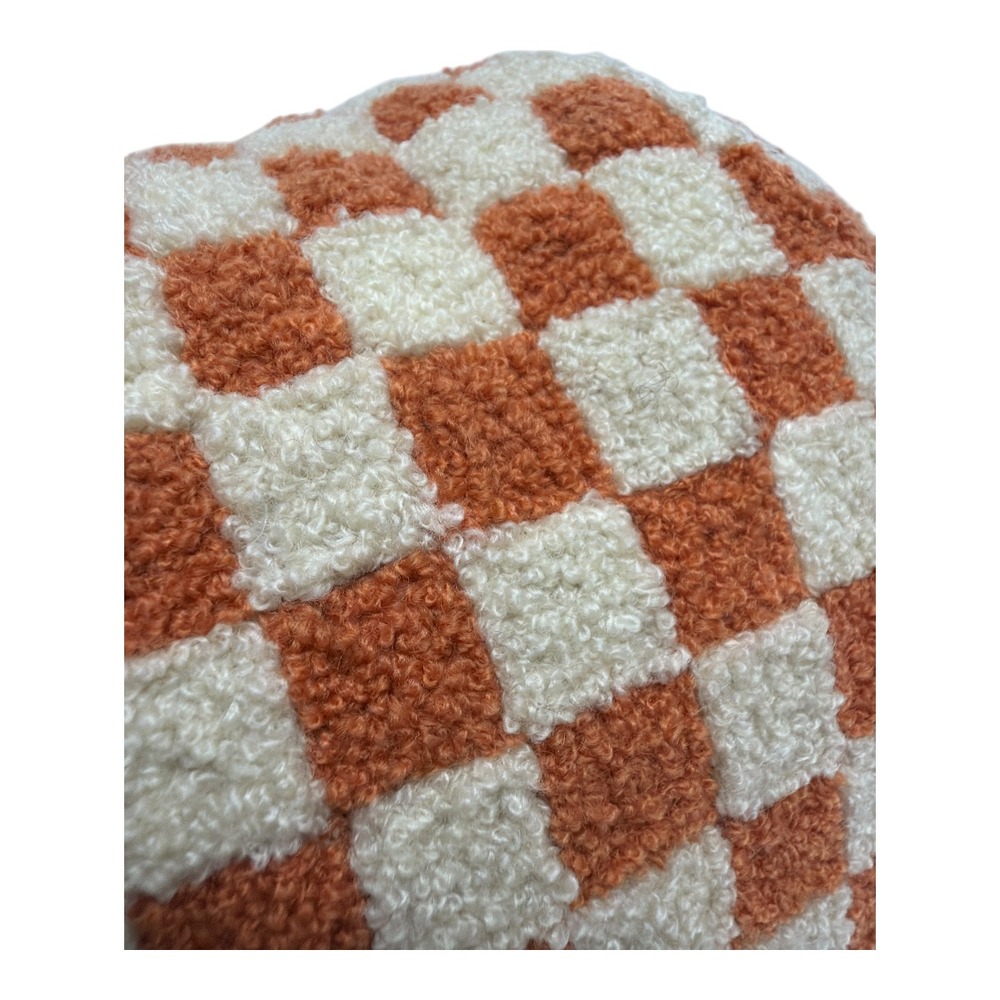 Shiraleah Orange And Ivory Large Pumpkin Pillow 10.5" Diameter NWOT - Picture 6 of 6